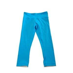 Lululemon Women's‎ Wunder Under Reversible Blue/Aquamarine Crop Leggings Size 4